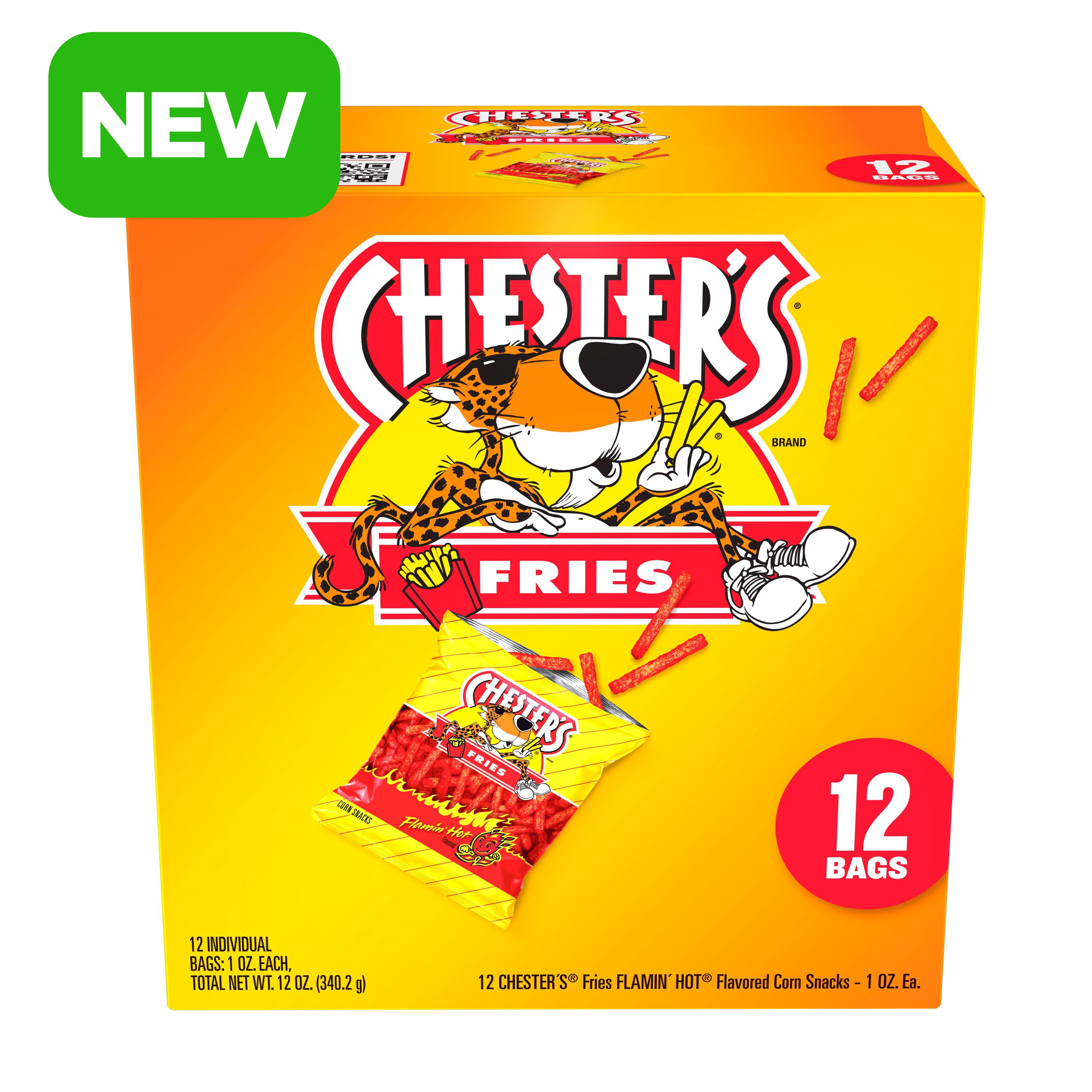 Chester's Fries Corn Snacks Flamin' Hot Flavored, 1 oz, 12 Count