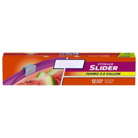 12ct Jumbo Size Slider Storage Bags, Heavy Duty Leak-Proof Slider Seal Bags for Kitchen, Meal Prep & Freezer Use