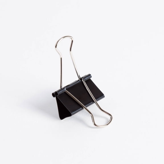 12ct Large Steel Binder Clips, 2.19" Depth, 1.25" Width, Black Silver Metal Clips, Heavy Duty Office Fasteners, Reliable Clamp Supplies for Document Sorting and Paper Organizing Use