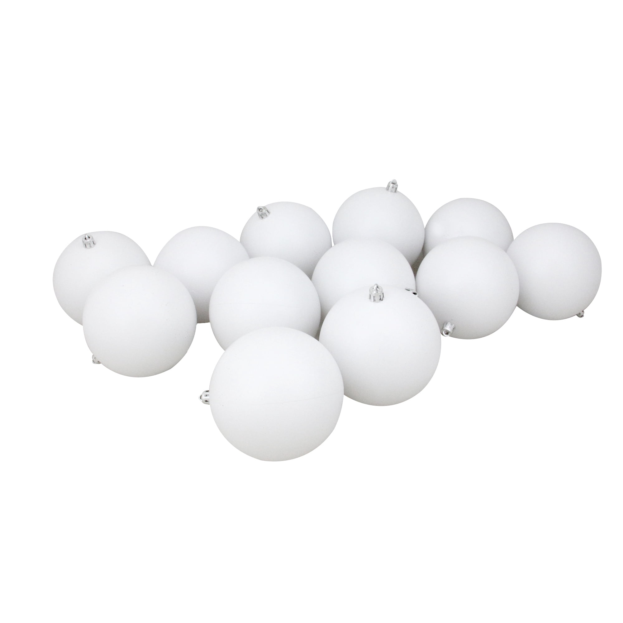Northlight 12ct Shatterproof Matte Christmas Ball Ornament Set 4" - White
