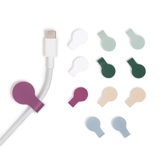 U Brands 12ct Writable Cord Labels, Hook and Loop, Multicolor