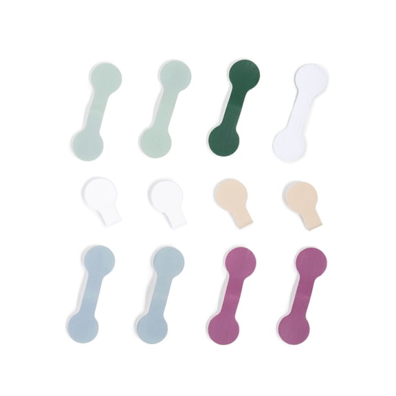 U Brands 12ct Writable Hook & Loop Cord Labels, Urban Bloom Colors