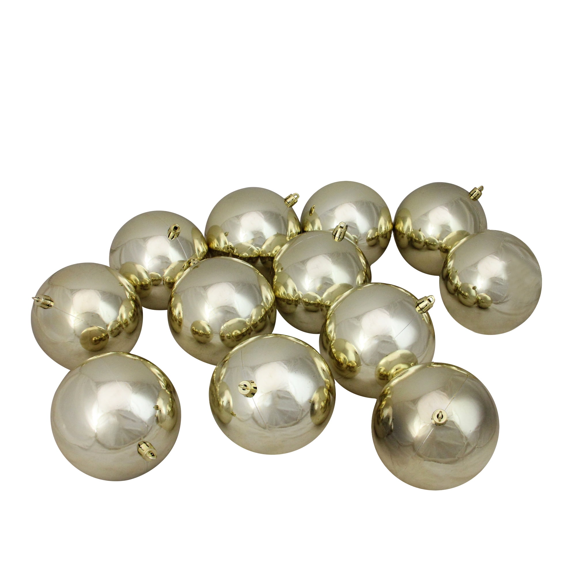 Champagne Gold Shatterproof Plastic Christmas Ball Ornament Set
