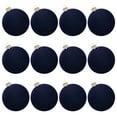 thumbnail image 1 of 12ct Velvet Christmas Tree Ornaments - 2.4 Inch Flocked Plastic Shatterproof Balls for Holiday, Party & Home Decorations, 1 of 5