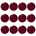 thumbnail image 1 of 12ct Velvet Christmas Tree Ornaments - 2.4 Inch Flocked Plastic Shatterproof Balls for Holiday, Party & Home Decorations, 1 of 5