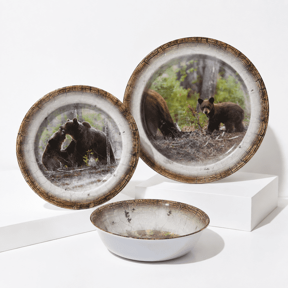 12dinnerware Set For 4 - Bear Dinner Plates