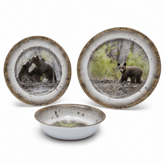 12dinnerware Set For 4 - Bear Dinner Plates