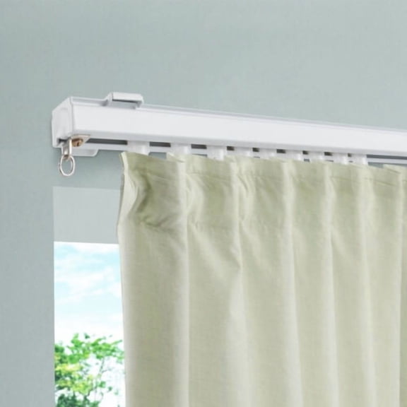 12ft-18ft Adjustable Curtain Hanging Track Heavy Duty Aluminum Alloy Curtain Kit