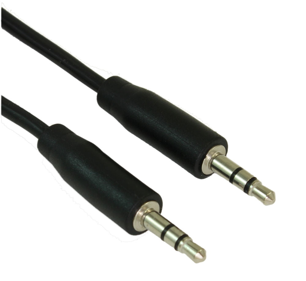 12ft 3.5mm SLIM Mini-Stereo TRS Male to Male Speaker/Audio Cable, Black ...