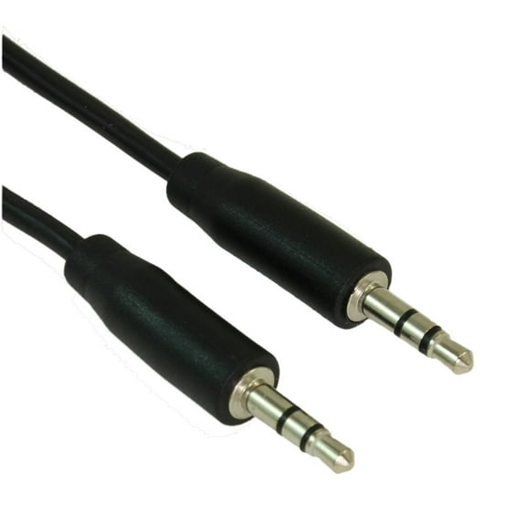 12ft 3.5mm SLIM Mini-Stereo TRS Male to Male Speaker/Audio Cable, Black