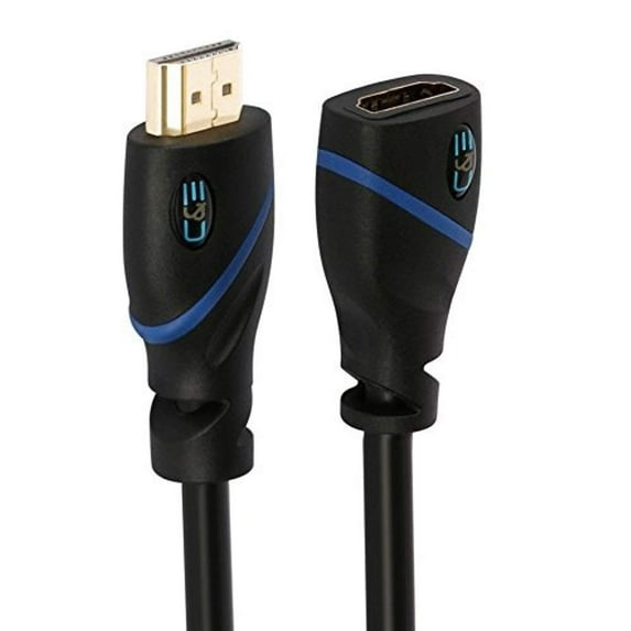 12ft (3.6M) High Speed HDMI Cable Male to Female with Ethernet Black (12 Feet/3.6 Meters) Supports 4K 30Hz, 3D, 1080p and Audio Return CNE513829 (3 Pack)