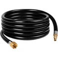 thumbnail image 1 of 12ft 3/8 Flare Propane Quick Connect Hose, RV Quick Connect Propane Hose, Propane Hose Extension - 1/4" Male Flow Plug for RV, 1 of 6
