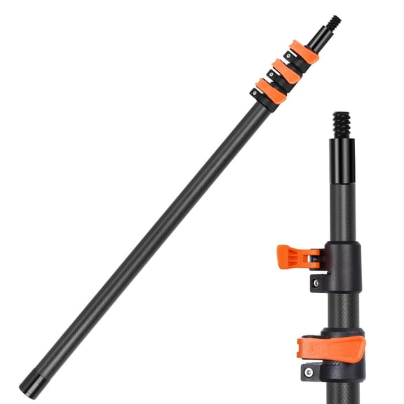12ft Carbon Fiber Telescoping Pole - Lightweight Extendable For Cleaning Painting Dusting High Reach Tasks
