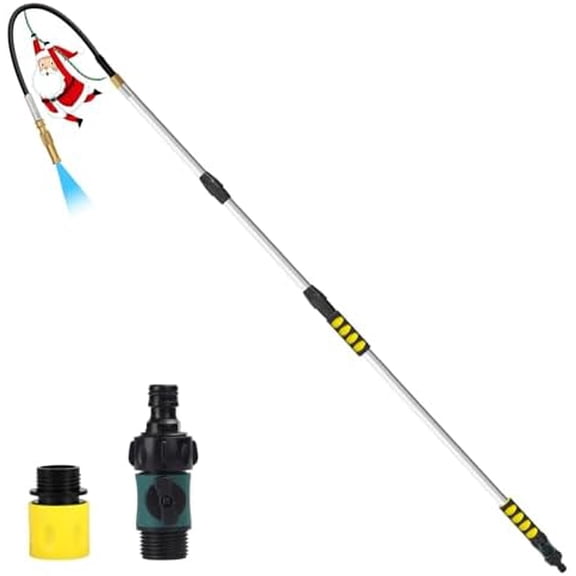 12ft Gutter Cleaning Tools, Long Reach Telescopic Gutter Cleaner Tools From The Ground, Rain Gutters Cleaning Tool With Garden Hose Attachment and Bendable Gutters Wand$$Tools