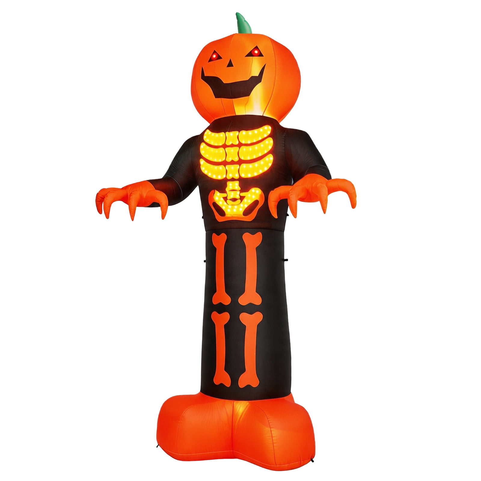 12ft Halloween Inflatable Grim Reaper Skeleton Pumpkin with 115 LED Lights
