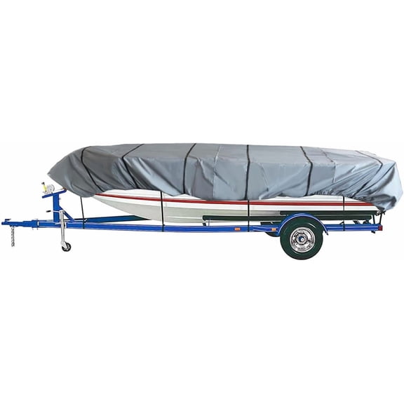 12ft Heavy Duty Trailerable Jon Boat Cover 600D Marine Grade Polyester Boat Cover Fits Jon Boats