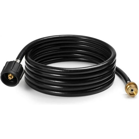 12ft LP Gas Hose, Propane Adapter 1lb to 20lb Hose Assembly, Propane Tank Bottle Converter Replacement Parts for Coleman Camping Stove Portable Grill Buddy Heater Type 1 Connection