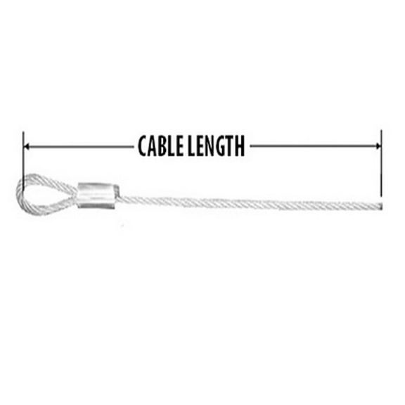 12ft Length Galvanized Uncoated Wire Rope with Loop on ONE Side, 1/8.in Thick