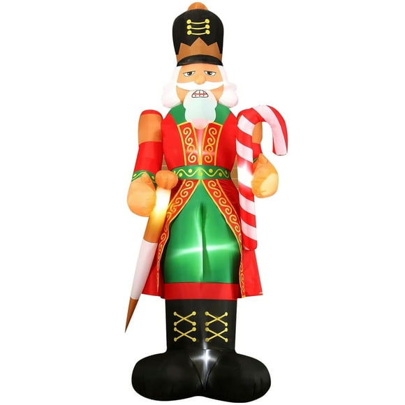 12ft Outdoor Christmas Decorations Soldier, Casacomfy Christmas Inflatables Nutcracker Decor with Led Light Up Presents Christmas Decoration, Christmas Blow Up Yard Decorations Soldier with Scepter