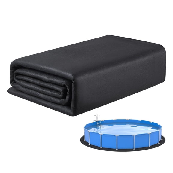 12ft Round Pool Liner Pad - Above Ground Pool Mat, Extra Thick Geotextile Underlayment, Prevents Punctures & Extends Liner Life -