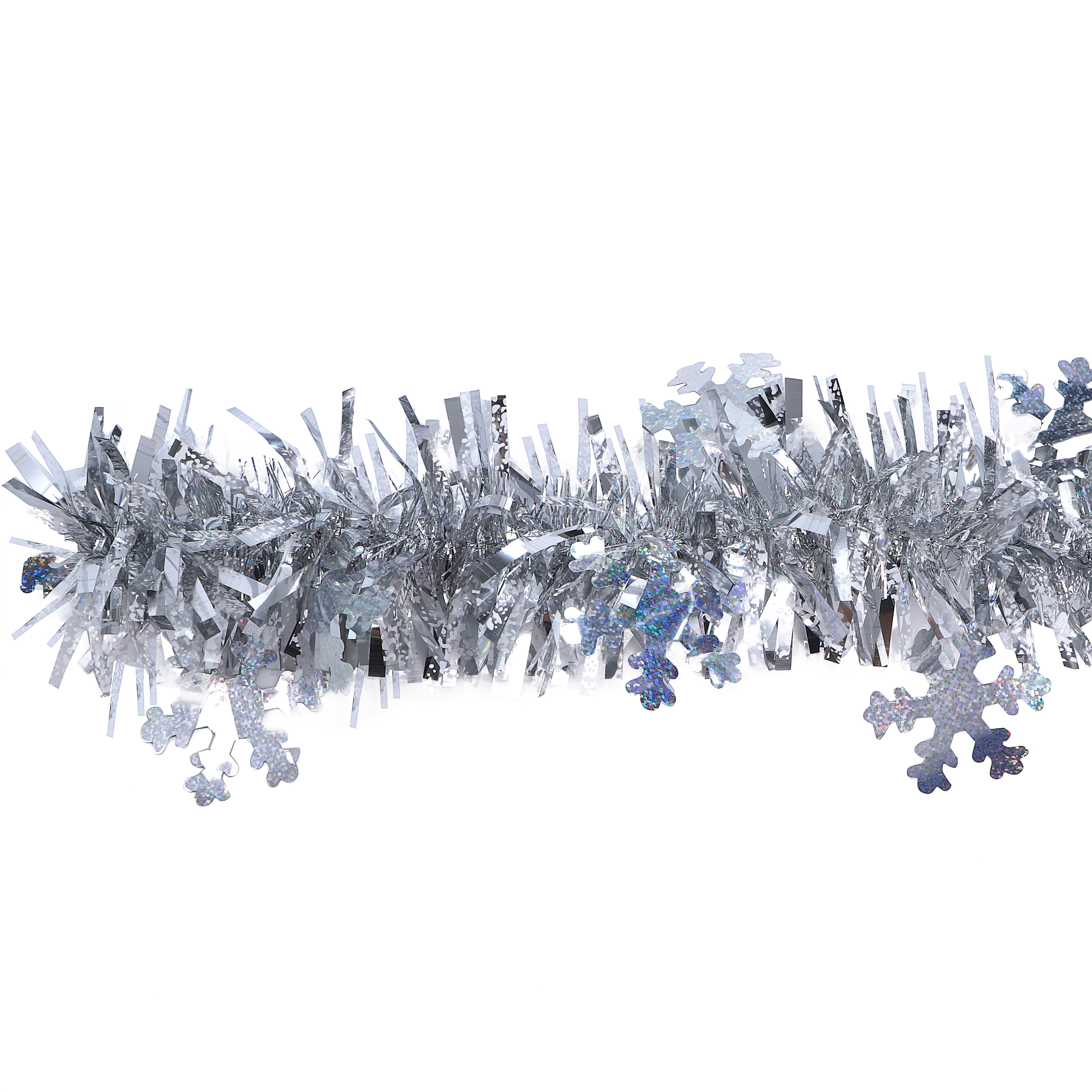 12ft. Silver Snowflake Tinsel Garland by Ashland-Christmas and Holiday Garland