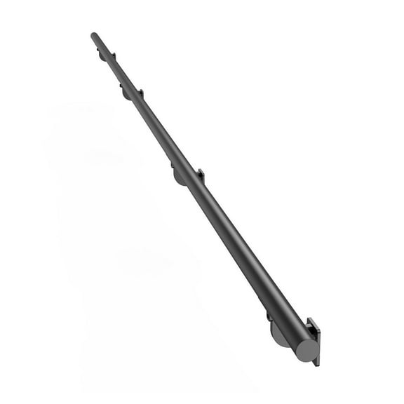 12ft Wall Mounted Stair Handrail Black Aluminum Indoor Outdoor Railing