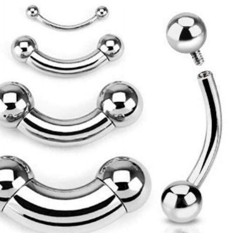 Black IP Surgical Steel Internally Threaded CZ Curved Barbell Black IP Surgical Steel Internally Threaded CZ Curved Barbell