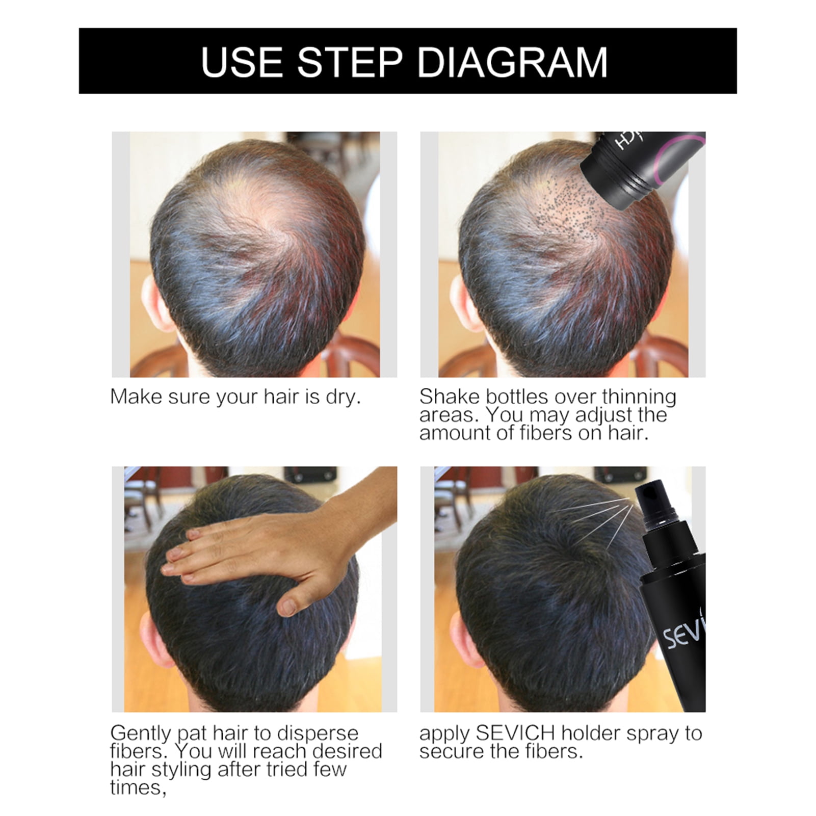 12g Hair Building Fiber Plant Dense Hair Instant Thick Full Hair Fiber