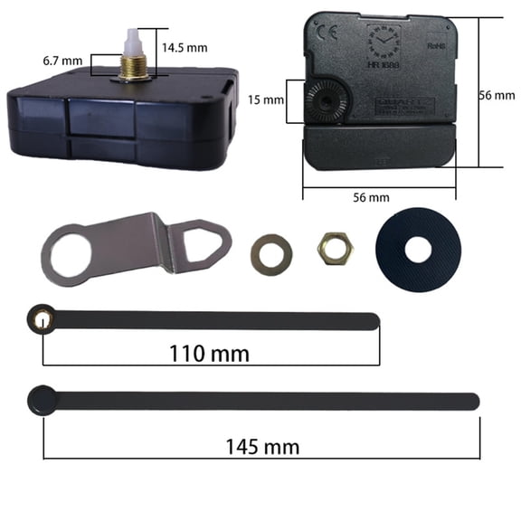 12in 14In High Torque Long Shaft Clock Movement Mechanism Long Spade Hands