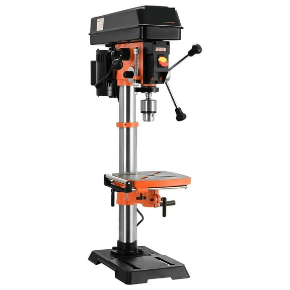 12in Benchtop Drill Press Variable Speed Cast Iron Bench Drill Worktable With Work Light Tabletop Drilling Machine ,Easy to Operate