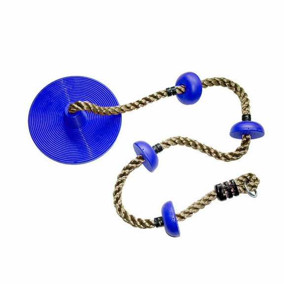 12in Climbing Rope with Disc Tree Swing Seat Set, Outdoor Hanging Play Equipment for Backyard Activities, Durable Backyard Fun Set for Family Use, Blue