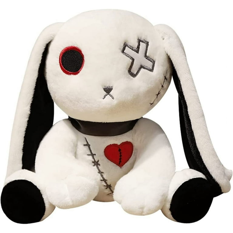 12in Creepy Goth Bunny Plush Crazy Rabbit Plushie Toys