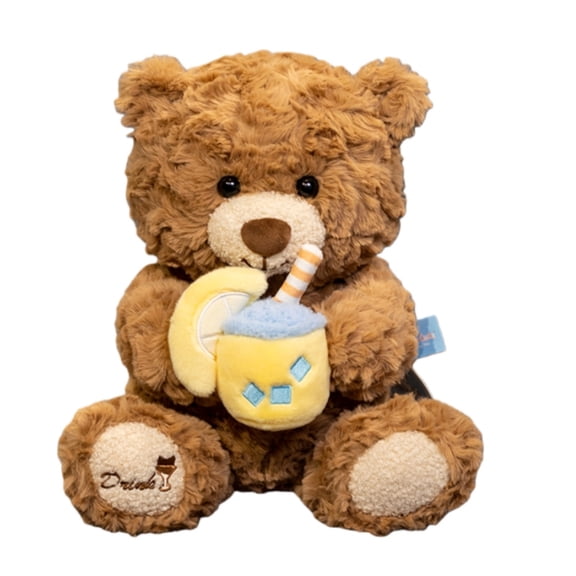 12in Cute Milk Tea Bear Plush Toy Soft Stuffed Animal Gift for Kids Girls Boys Birthday Christmas
