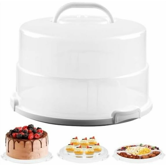 12in Extra Large Cake Carrier with Lid and Handle, Holds up to 12" round 7" high cake, Portable Cake Container for Transport Pies, Cupcakes, Cakes and More$$Home Decor, Kitchen, & Other