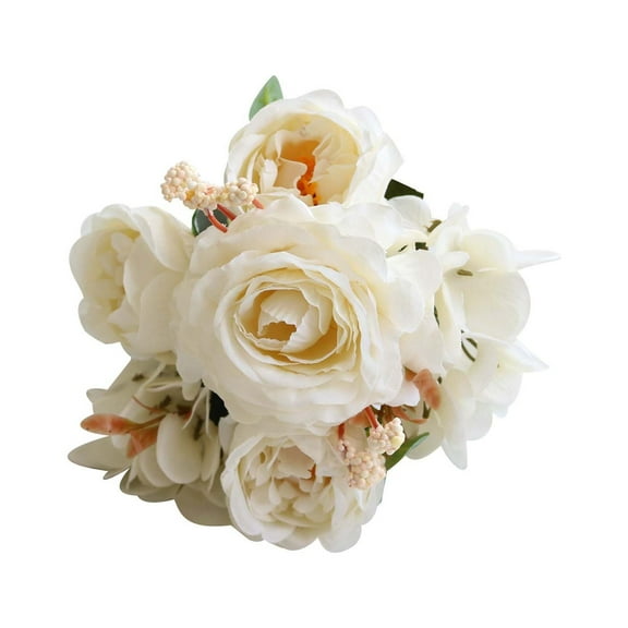12in Fake Flowers Vintage Artificial Peony Realistic Faux Silk Rose Bouquets for Wedding Bridal Shower Centerpieces Floral Arrangements Party Decoration
