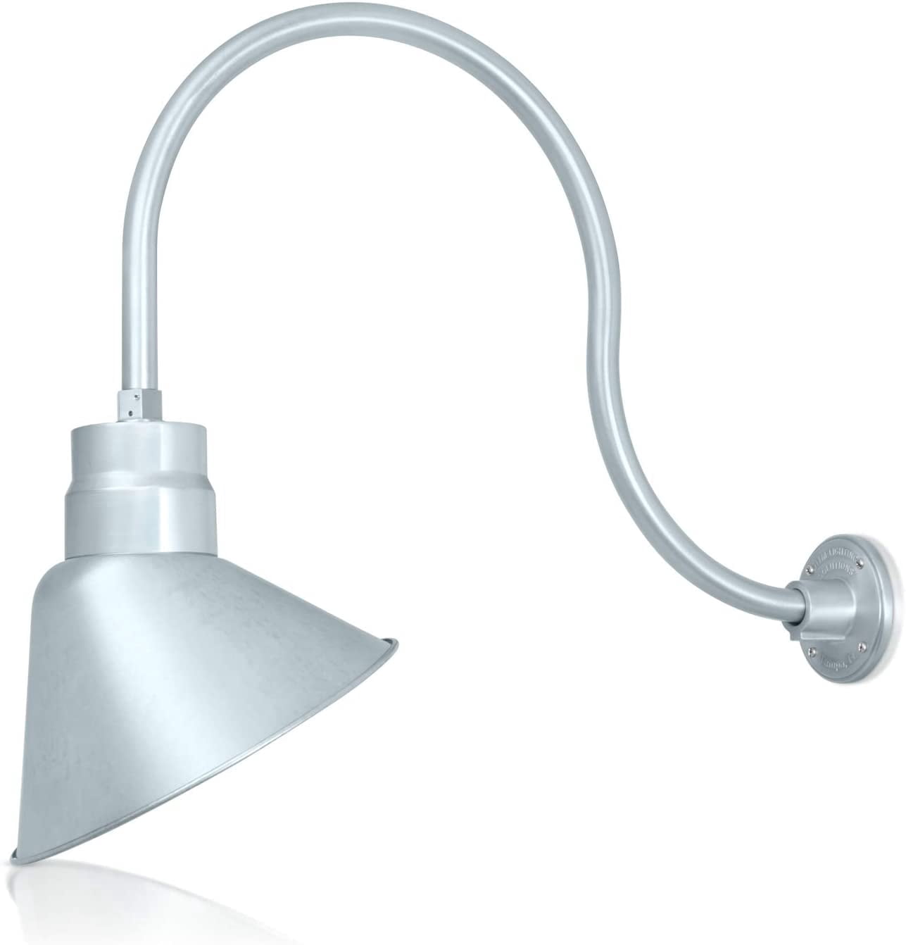 Sign Sconce 12in. Galvanized Finish Angle Shade Gooseneck Sign Light Fixture with ...