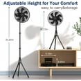 thumbnail image 1 of 12in Outdoor Standing Fan with 16000mAh Battery, Foldable Camping Pedestal Fan with Remote and Oscillation, 1 of 8