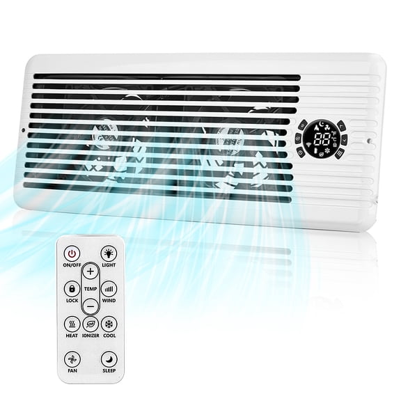 12in Register Booster Fan with 10-Speeds,Quiet Vent Fan with Remote Control for Heating & Cooling, Floor/Wall/Ceiling Mount