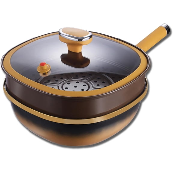 12in Titanium Alloy Non-Stick Pot with Lid,30 cm Titanium Alloy Nonstick Pot,Titaniums Pans for Cooking,with Ergonomic Stay-Cool Handles,for Cooking,Frying or Baking