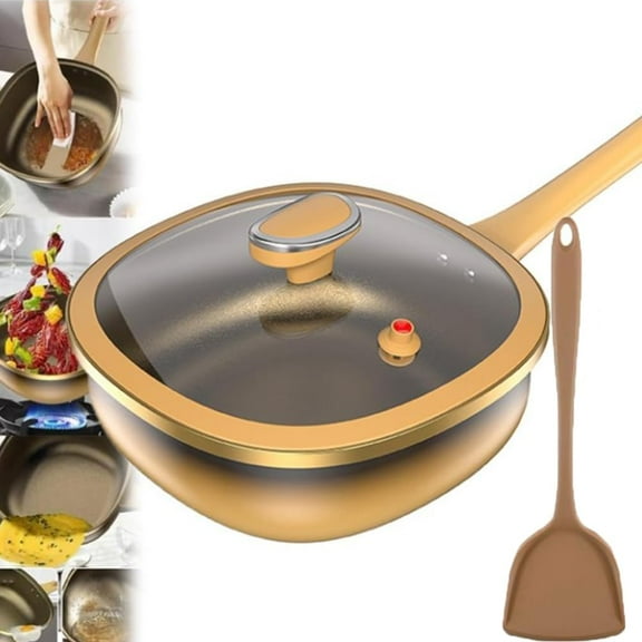 12in Titanium Alloy Non-Stick Pot with Lid, Deep Wok Pan with Ceramic Coating, Multi-Stove Compatible Cookware for Healthy Cooking