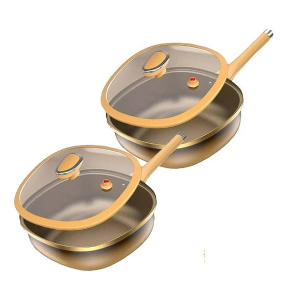 12in Titanium Alloy Non-stick Pot with Lid, Multi-Purpose Deep Saute Pan with Steamer Basket, Large Capacity Nonstick Frying Pan Cookware for Stir-frying, Stewing, Braising and Other Cooking Methods