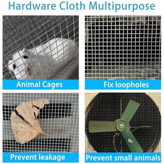 12in X 20ft Hardware Cloth 1/4 Inch, 23 Gauge, Hot-dip Galvanized After Welding, Chicken Wire Fence Garden Fencing Welded Wire Cloth Garden Fence Handicraft Making