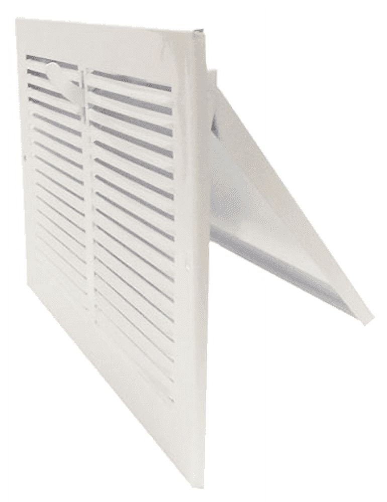 12in x 4in Imperial White Steel Rectangular Sidewall/Ceiling Register w/Plate Damper - Overall 13 1/4in x 5 1/4in