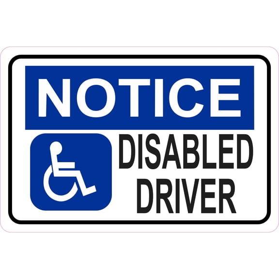 12in x 8in Notice Disabled Driver Magnet