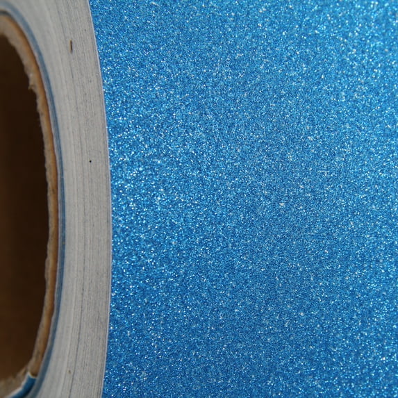 12in x 9ft Roll Threadart Blue Glitter Self Adhesive Vinyl | For Glass, Plastic, Metal & More | Compatible with Cricut Silhouette Cameo Craft Cutters | Use Our High-Tack Transfer Paper | 3 Yard Roll