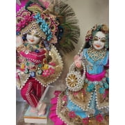 12inch/30cm shri radha krishna marble dust murti with full accessories from vrindavan , handcrafted face radha shyam sundar