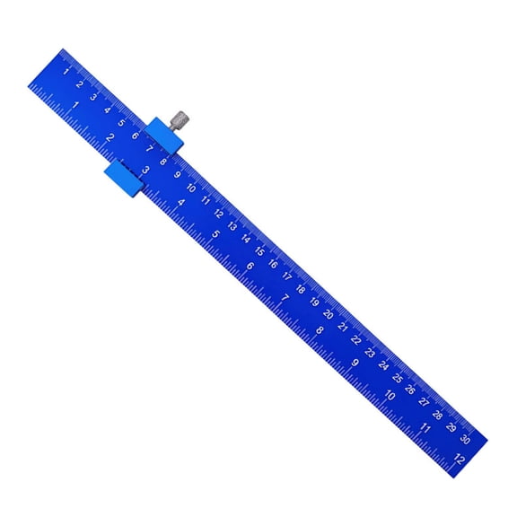 12inch Aluminum Position Ruler for Easy Carry Featuring Double Scale Systems in Construction and Mechanical Fields