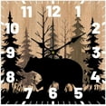 thumbnail image 1 of 12inch Bear Wall Clock Silent Non-Ticking Clocks Forest Wildlife Wall Clocks Battery Operated Rustic Farmhouse Clock for Home Decor Living Room Kitchen Office colorful, 1 of 9