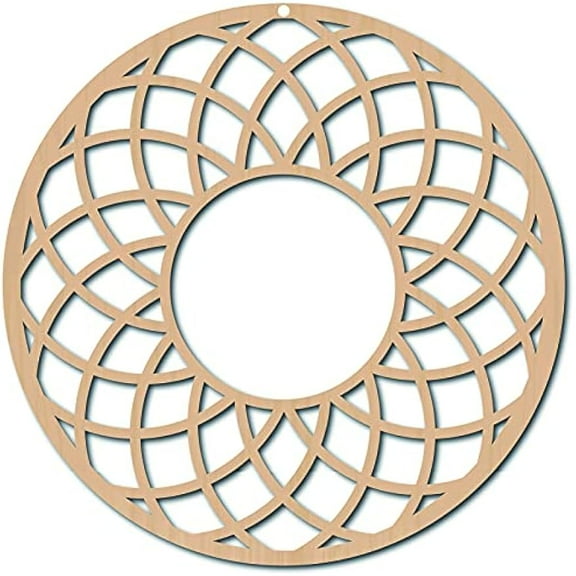 12inch Flower Torus Wall Art Laser Cut Wooden Wall Sculpture Home Decor Sacred Geometry Meditation Spiritual Symbol Unfinished DIY