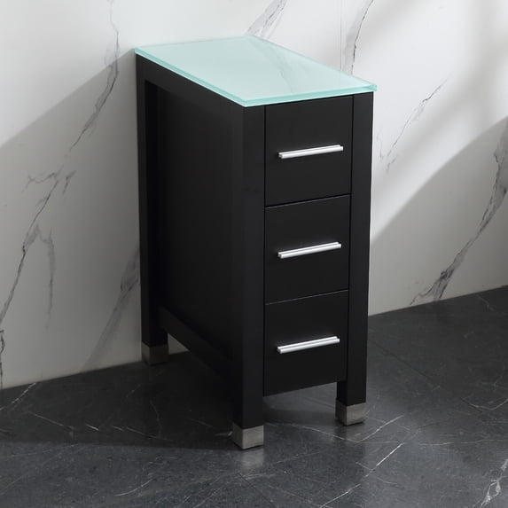 12inch Height Bathroom Cabinet White 3 Drawers End Table